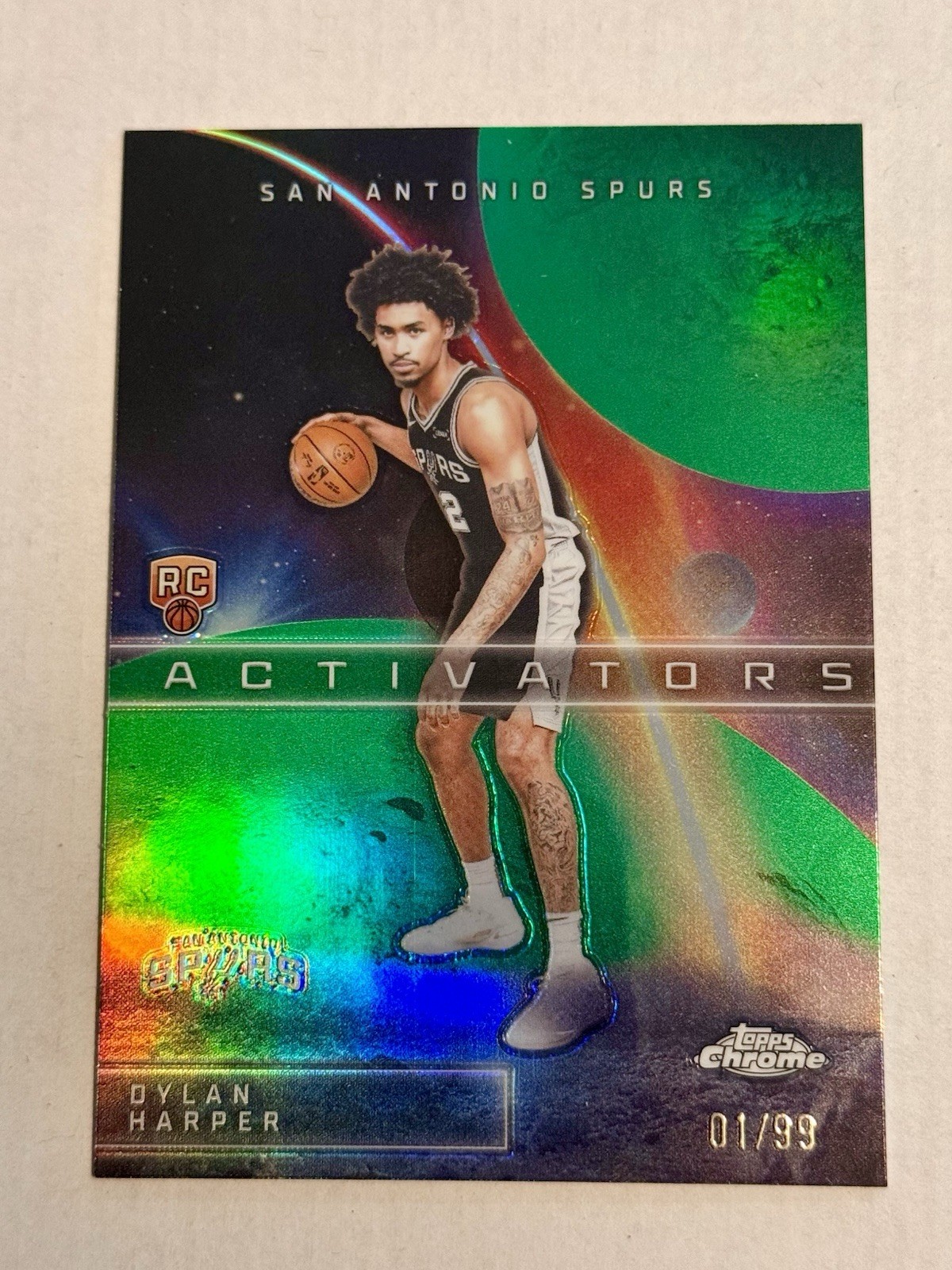 2025-26 Topps Chrome Activators Dylan Harper #AC-12 Green Refractor 01/99 RC 💎