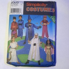 Simplicity 8303 Sewing Pattern Kids S-M-L Costumes Uncut Factory Folded