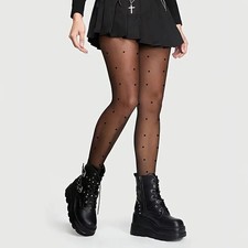 Polka dot stockings long black