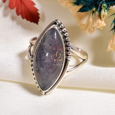 Natural Iolite Sunstone Ring 925 Sterling Silver Handcrafted Iolite Gift Jewelry