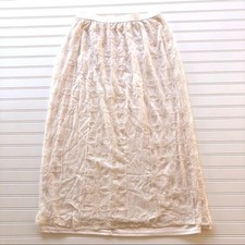 Vintage 90s Lace Maxi Skirt Cream Off White B...