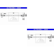 2x ATE Bremsschlauch vorne für Mercedes-Benz C-Klasse T-Model S204 S203 W202