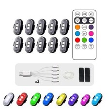 Remote Control Footwell Lights Rechargeable RGB LED StrobeLight Wireless 8 Color