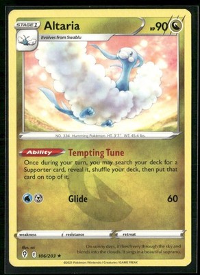 Altaria SWSH07: Evolving Skies 106/203 Normal NM