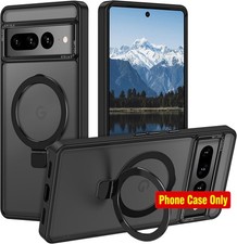 Google Pixel 7 Pro Case, Slim Black Shockproof, Magnetic Stand, Military Protect