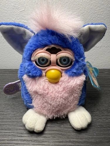 Vintage Electronic Furby Babies 1999 Blue White Pink 70-940 *WORKING, w/TAGS