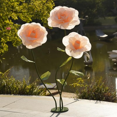 Giant Roses Artificial Flowers for Decoration with Stand,Oversized Handmade R...