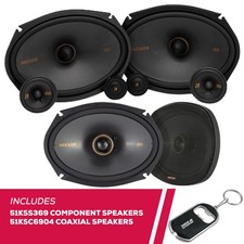 Kicker 51KSS369 6x9" 3-Way Component and 51KSC6904 6x9" 2-Way Coaxial Speakers