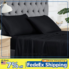 100 Bamboo Viscose Sheet Set Cooling, Deep Pocket 4 PC Soft Breathable Luxury