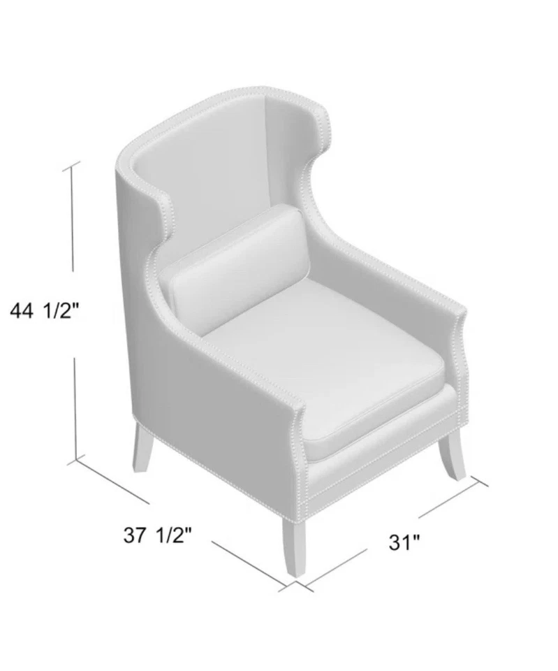 Silla Kingston de diseño BERNHARDT - Cuero marfil y borde de cabeza de clavo - ¡Verdadero lujo! Foto 2 de 4