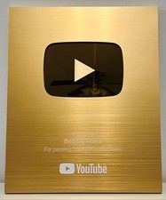 100% Real 1M Gold Youtube Playbutton / YouTube Plaque