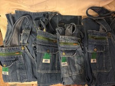 4- Pair Liberty Denim Men  s Bib Overalls 100 Cotton Loose Fat Workwear 46 X 30