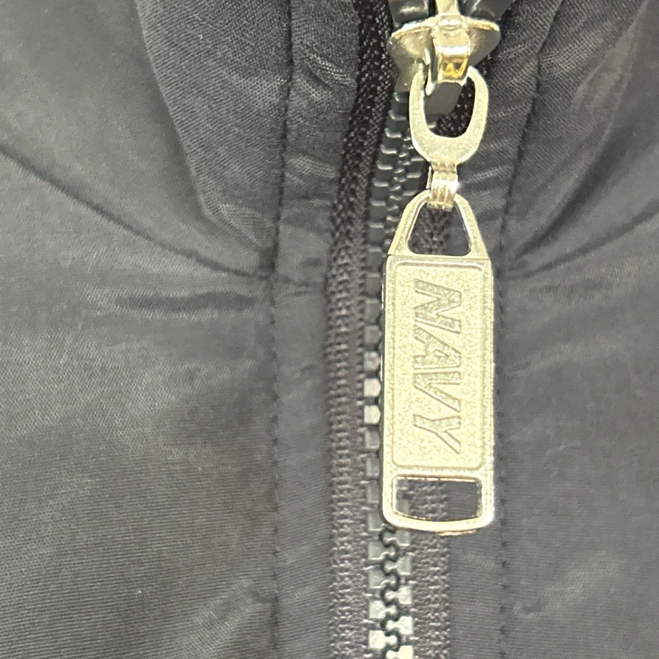 Chaqueta cortavientos cremallera completa US NAVY talla S forjada por el mar azul amarillo ¡Bonita! Foto 3 de 4