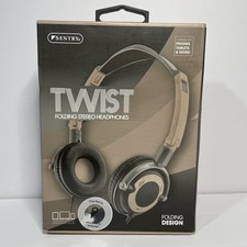 Sentry HO425 Twist Folding Stereo Headphones Gold New