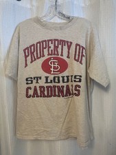 VTG 80s St Louis Cardinals Gray T Shirt Size L