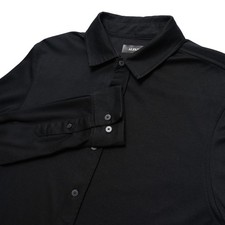 Alfani Black Button Up Shirt Mens Medium Supima Cotton Blend Long Sleeve