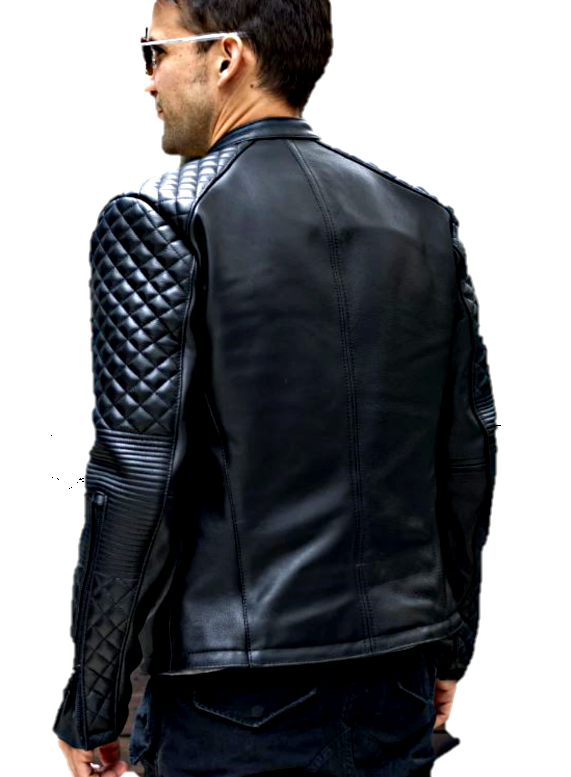 Cafe Racer Style Men's Motorcycle Biker Leather Jacket