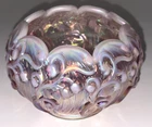Fenton Lily of the Valley - White Opalescent & Pink Iridescent Rose Bowl