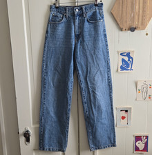 Just Black Denim Women’s Blue High Rise Wide Leg Jeans, Medium Wash