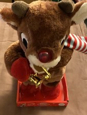 Rudolph Red Nosed Reindeer Plush Animated Musical Playing Saxophone Dan Dee New