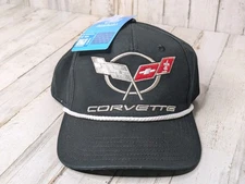 Corvette C5 Logo Hat Black White Rope Snapback Cap GM Licensed New With Tags