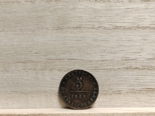 1849 5 Centesimi Venice Italian States Copper Coin