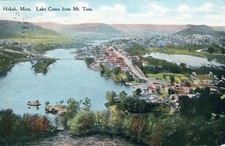 Color Postcard, Lake Como from Mt Tom, Hokah MN C1908 used