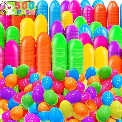  500 Count Plastic Easter Eggs Bulk 6 Colors Easter Eggs 500 Count 2.2 Inch