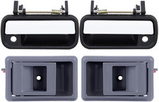 Exterior Interior Door Handles, Front Driver Left Passenger Right Side, 4Pcs Bla