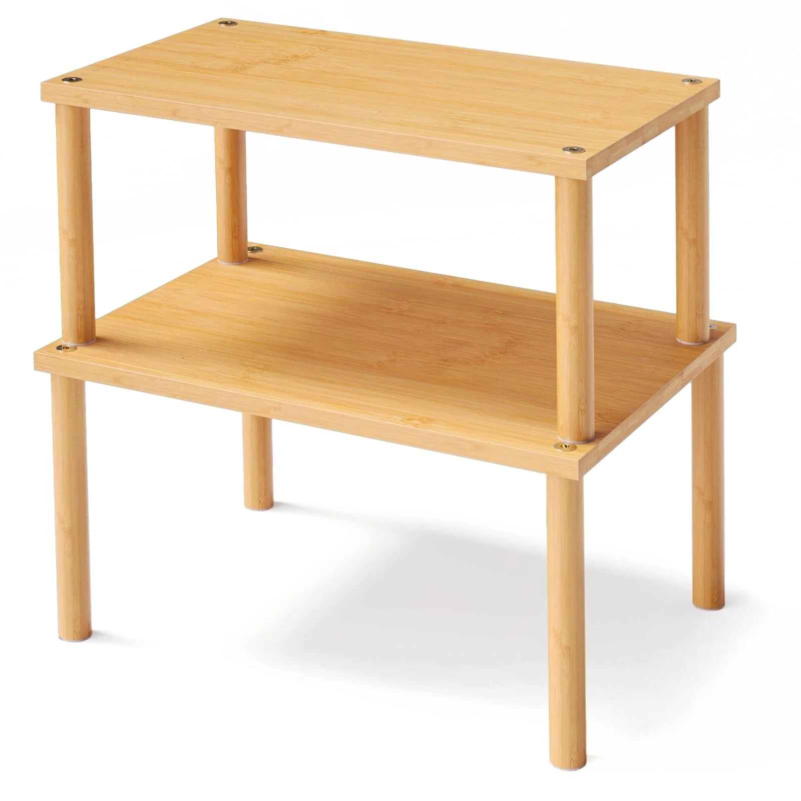 Cabinet Organizer Shelf(Set of 2),Kitchen Counter Shelves,Bamboo Stackable Ex...