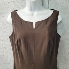 Talbots Womens Brown Sleeveless Sheath Dress Size 8 NWT Professional Career