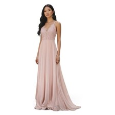 Lulus Madalyn Blush Pink Lace Maxi Dress Medium Formal Wedding Bridesmaid NWT