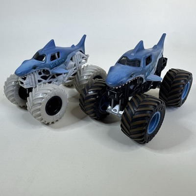 #ad #ad Monster Jam Megalodon Shark Truck Lot Black Wheels amp; White Wheels 1:64 $19.95