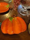 Set 3 Hobby Lobby Fall Party 1917 3D Orange Pumpkin Holiday Plates New 10.1/4” — photo 10
