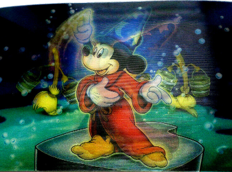 Disneyland Mickey Mouse Fantasia 3D Lenticular Disney Postcard (A5