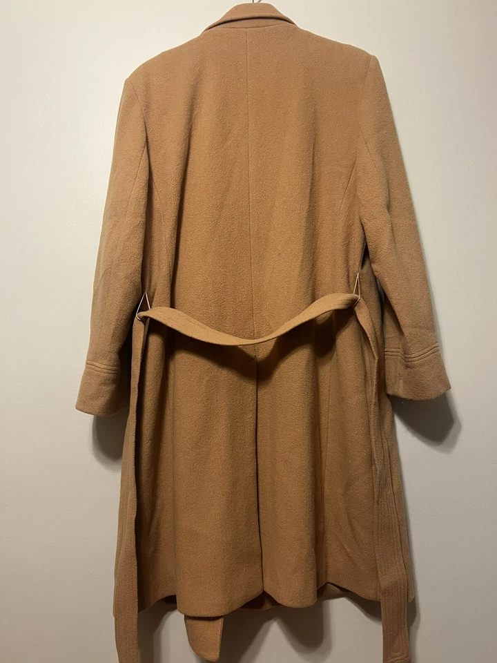 XL Mackintosh двубортный длинный желтовато-коричневый шерсти (70%) кашемир (10%) смесь пальто - Изображение 4 из 4