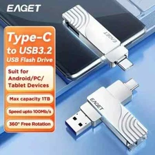 EAGET Type C USB 3.2 High Speed 2-in-1 Flash Drive for iPhone, Android, PC  64GB
