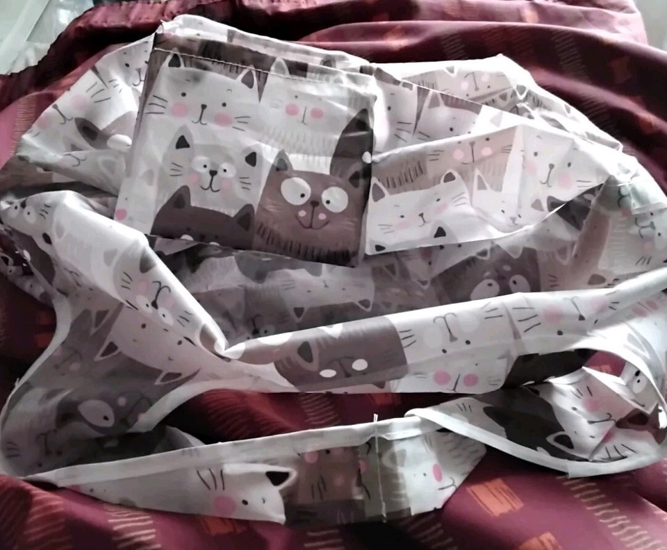 X2 Cute Cat Foldaway Reusable Shoppping Bags Ideal For Hand Bag