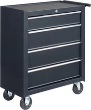4-Drawer Tool Chest w/Wheels & Lock & Key,Heavy Duty Metal Cart Rolling Tool Box