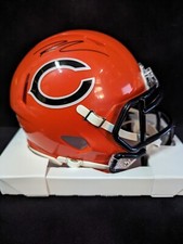 CHICAGO BEARS ROSCHON JOHNSON AUTOGRAPHED ALT ORANGE MINI HELMET BECKETT HOLO