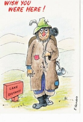 HUMORVOLLE POSTKARTE - ''WÜNSCHTE, DU WÄRST HIER!  LAKE DISTRICT !'