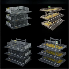 1/64 Diorama Parking Lot Model City Open Air Garage Building Scene Display Model