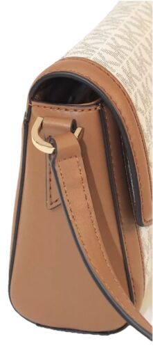 Michael Kors Freya Vanilla/Acorn MK Logo Crossbody Shoulder Bag - NWOT - Picture 6 of 8