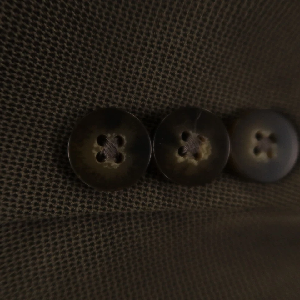 Claiborne Suit L Beige Brown Micro Check Pleated Cuffed 44R 36x30 - Image 4 of 4