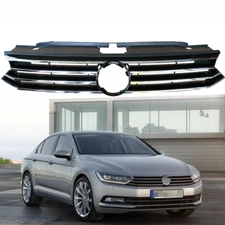 For 2015-2018 Volkswagen Passat B8 Front Bumper Upper Grille Grill W/Chrome Trim