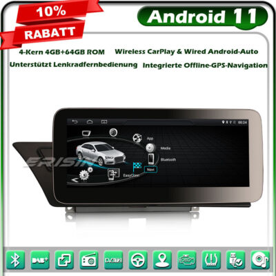 10.25'' Android 11 IPS Autoradio GPS Navi Audi A4 A5 B8 S4 S5 CarPlay DAB+ CanBus