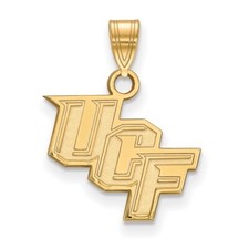 14k Yellow Gold LogoArt University of Central Florida U-C-F Small Pendant