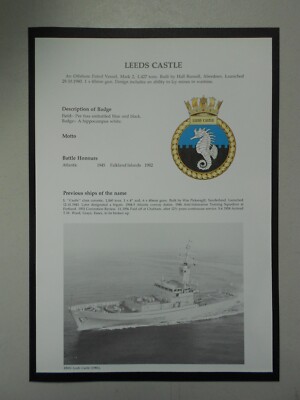 MARINE DRUCK - HMS LEEDS CASTLE 1980 OFFSHORE PATROL - MARINEABZEICHEN & SCHLACHTEHREN