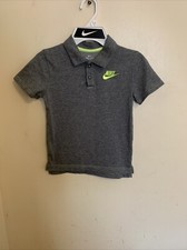 Nike Dri - Fit Boy  s 5- 6 Years Gray Polo Shirt With Embroidered Logo