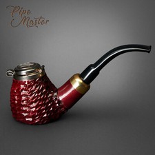 Mr. Brog WOODEN HAND MADE TOBACCO SMOKING PIPE 21 Old Army Rust Red SelfStanding